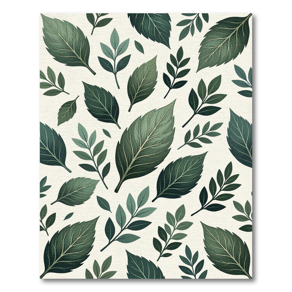 Verdant Leaf Cluster Pattern Rug