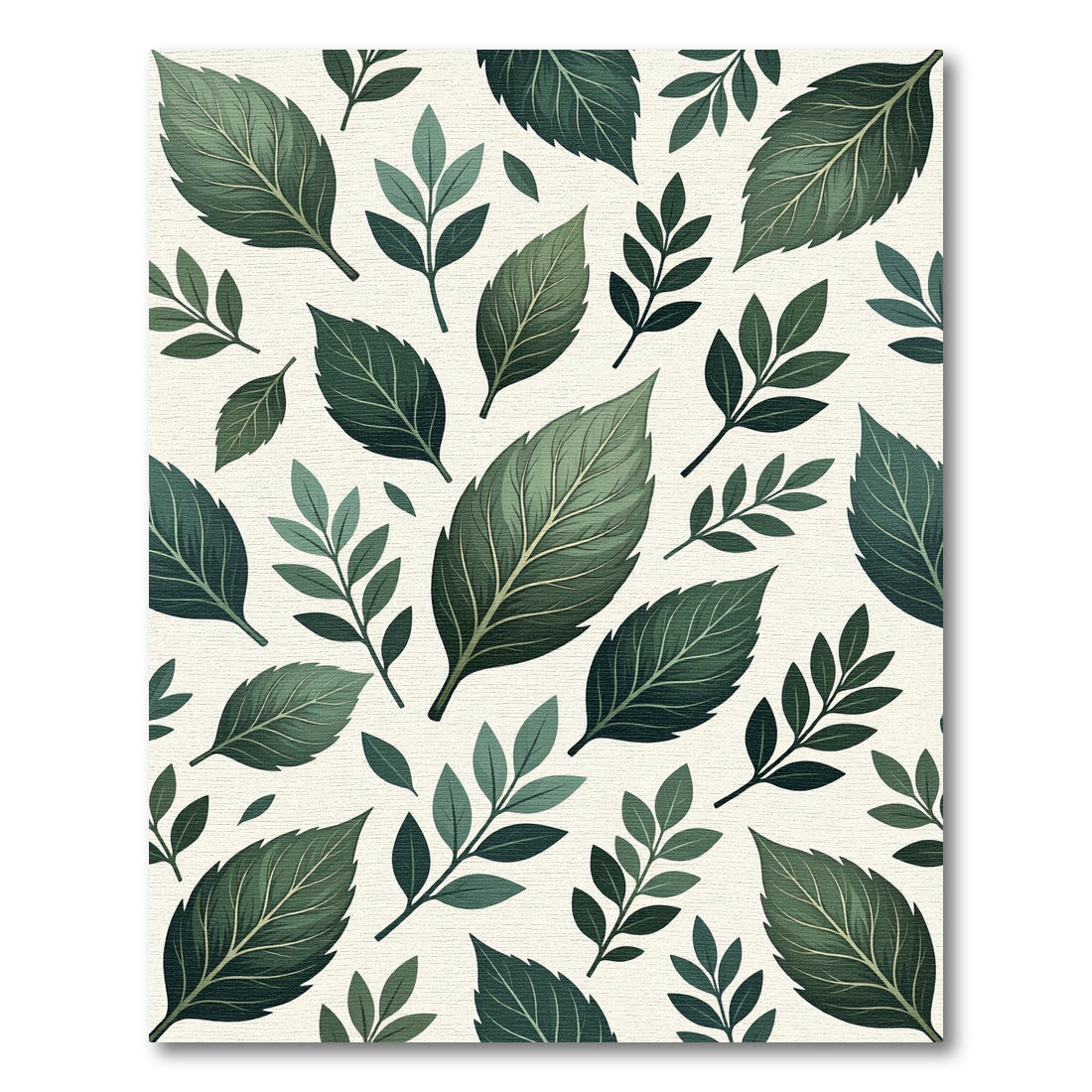 Verdant Leaf Cluster Pattern Rug