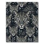 Monochrome Leopard Face Jungle Art Rug