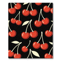 Retro Cherry Fruit Black Background Rug