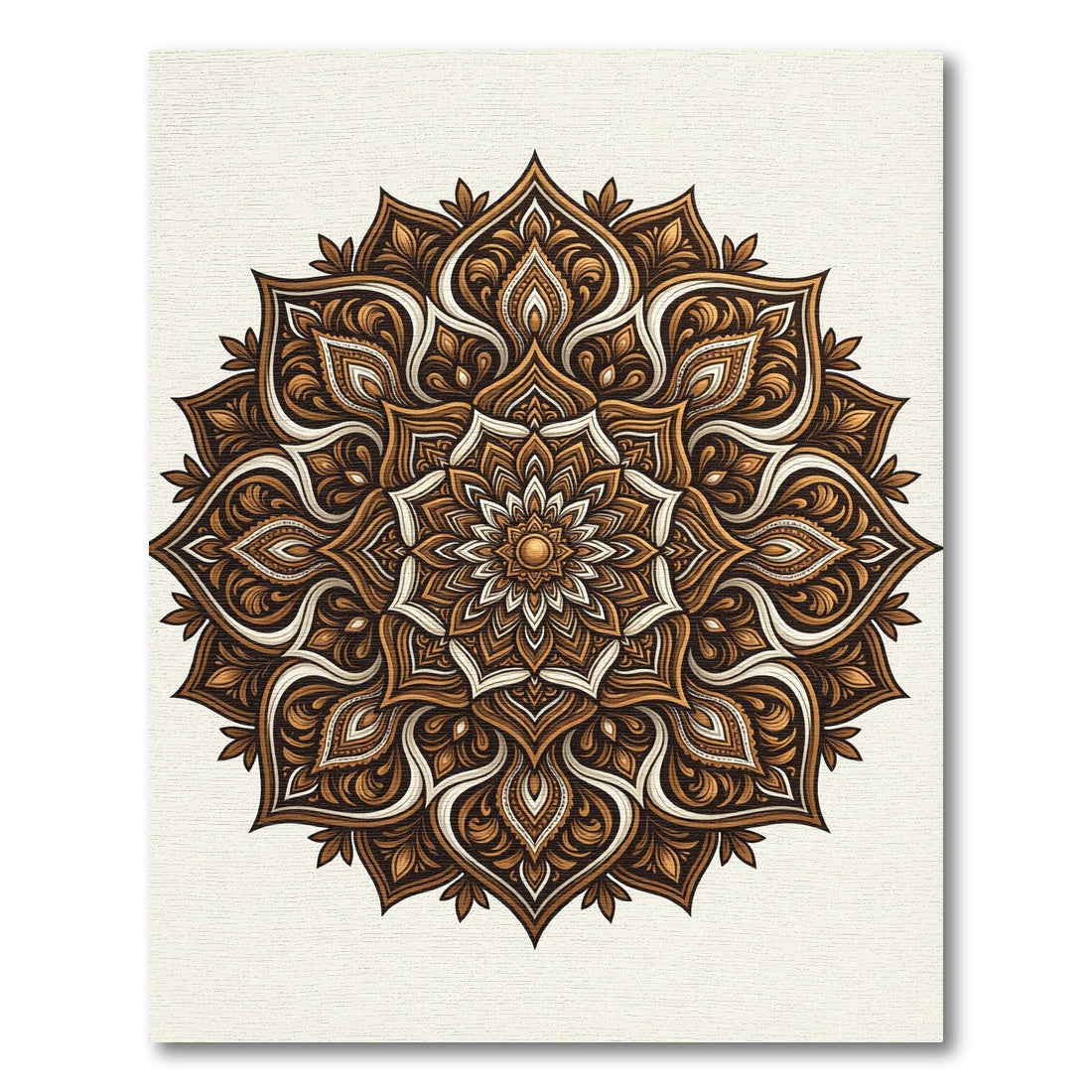 Ornate Brown Mandala Flower Radiance Rug