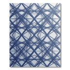Deep Blue Intersecting Geometric Lattice Rug