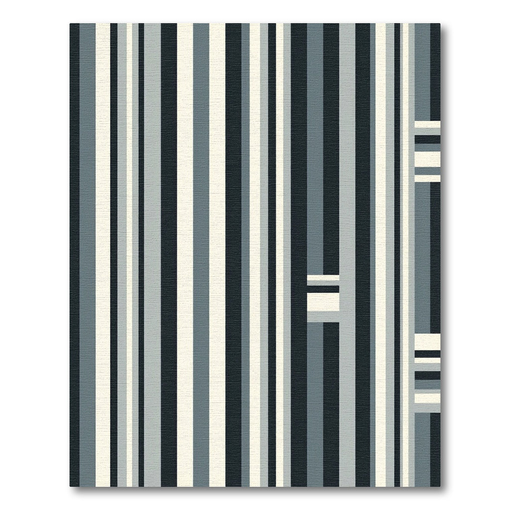 Modern Vertical Stripe Gray Cream Rug
