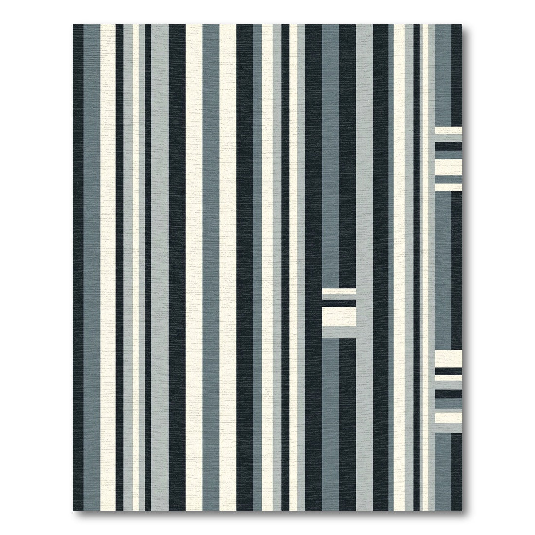 Modern Vertical Stripe Gray Cream Rug