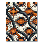 Midcentury Orange Starry Slate Swirl Rug