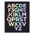Watercolor Rainbow Alphabet Typography Wall Art Rug