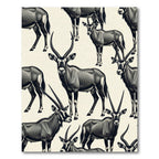Monochrome Antelope Wildlife Animal Illustration Rug
