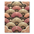 Elegant Pink Gold Fan Arrangement Rug