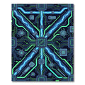 Neon Electric Circuit Cyber Core Rug