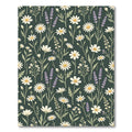 Dark Forest Botanical Daisy Lavender Bloom Rug