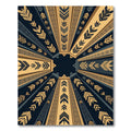 Golden Blue Tribal Sunburst Rug