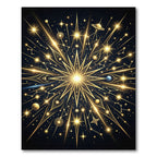 Golden Celestial Starry Galaxy Mandala Rug