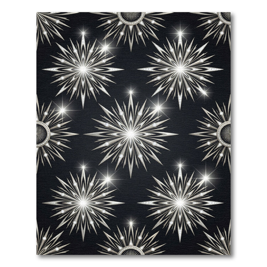 Art Deco Silver Starburst Diamond Rug