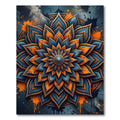 Orange Blue Floral Mandala Splash Rug