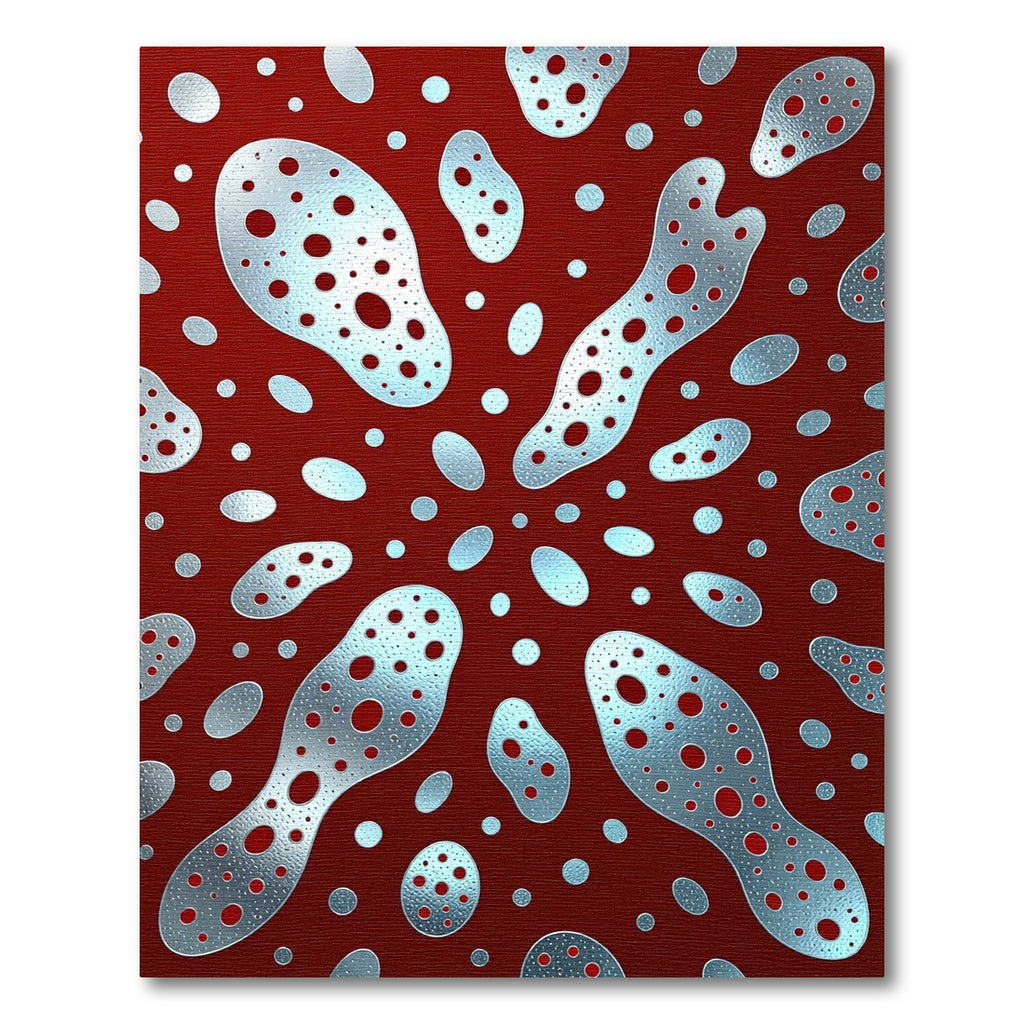 Crimson Red Cell Organic Abstract Rug