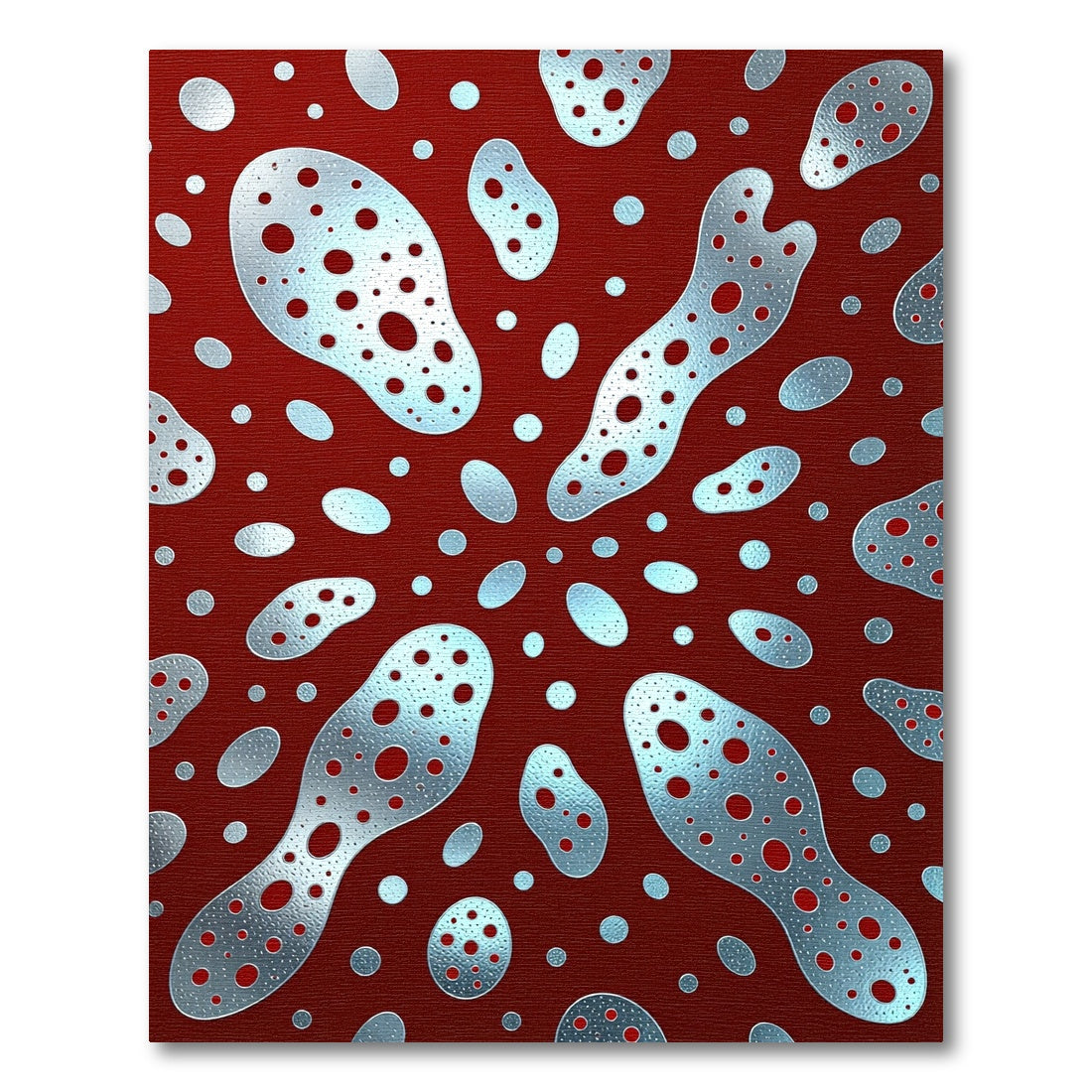 Crimson Red Cell Organic Abstract Rug