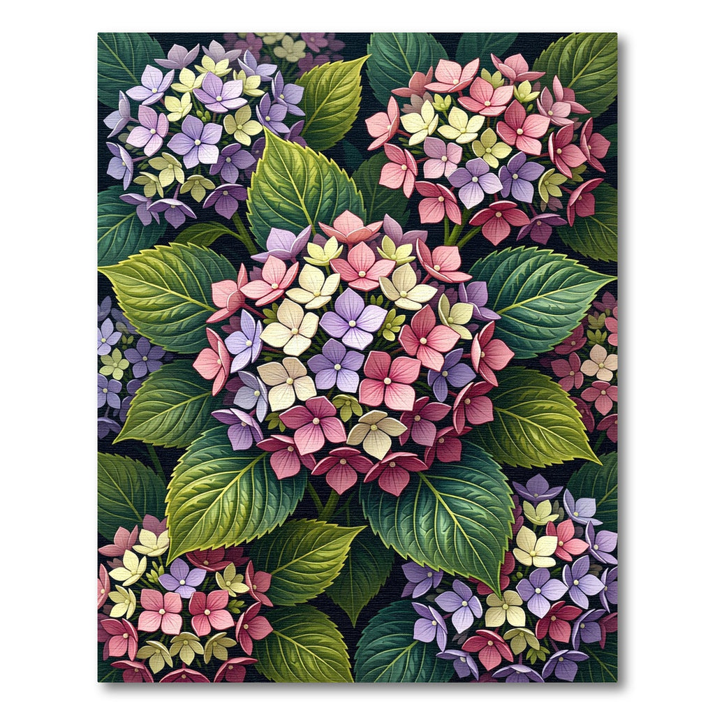 Vibrant Multi-Color Hydrangea Blossom Arrangement Rug