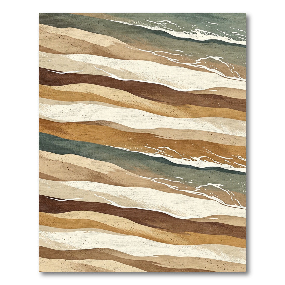 Earthy Dune Abstract Wave Rug