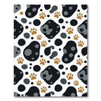 Playful Golden Paw Black Blob Art Rug