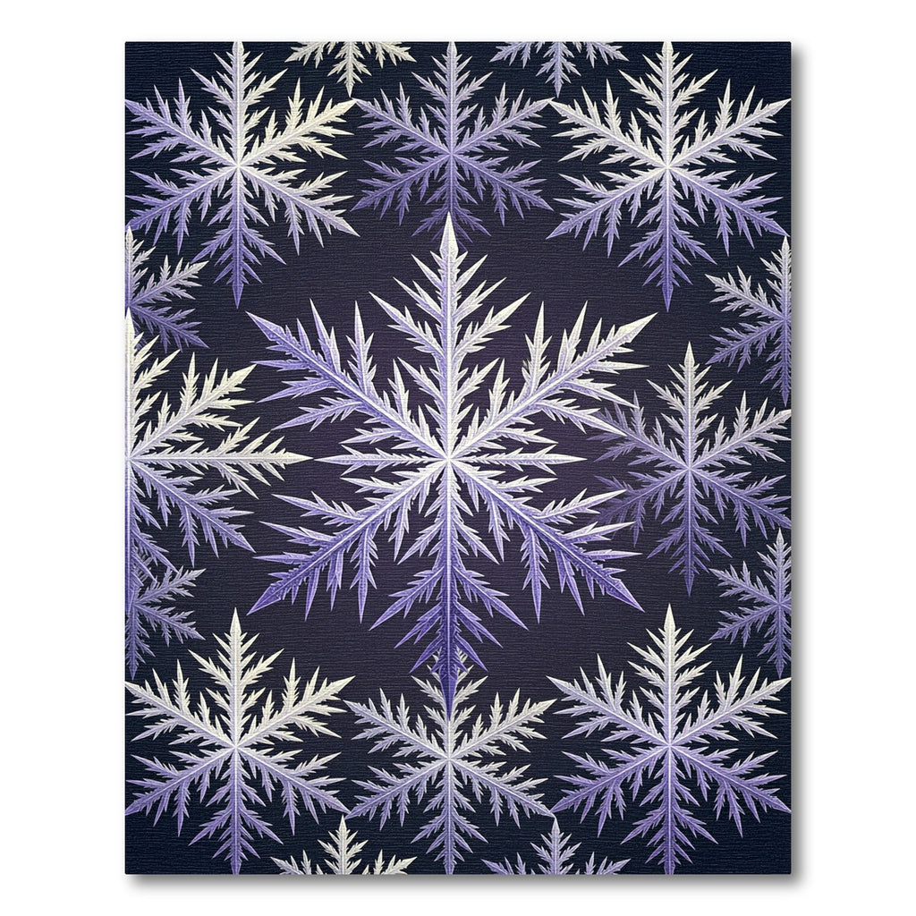 Icy Blue Snowflake Symmetry Rug