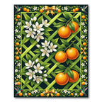 Orange Blossom Lattice Garden Accent Rug