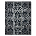 Dark Gray Floral Archway Lattice Rug