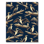 Earthy Cormorant Bird Navy Habitat Rug