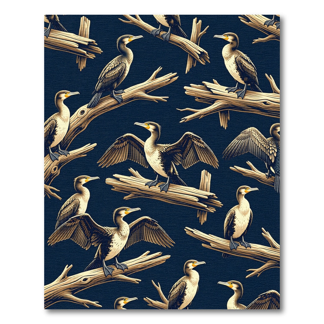 Earthy Cormorant Bird Navy Habitat Rug
