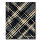 Charcoal and Beige Diagonal Plaid Rug