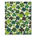 Whimsical Emerald Four Leaf Clover Field Rug