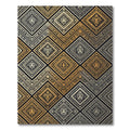 Golden Aztec Tribal Diamond Geometric Rug