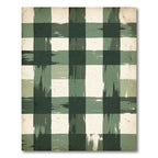 Rustic Distressed Forest Green Plaid Rug