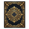 Elegant Golden Baroque Filigree Medallion Rug