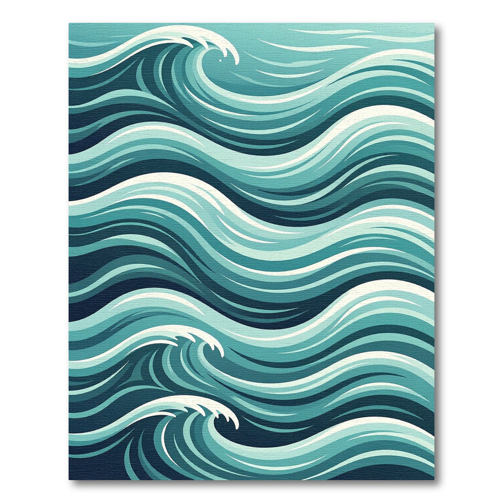 Abstract Teal Ocean Ripple Wave Rug