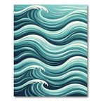 Abstract Teal Ocean Ripple Wave Rug