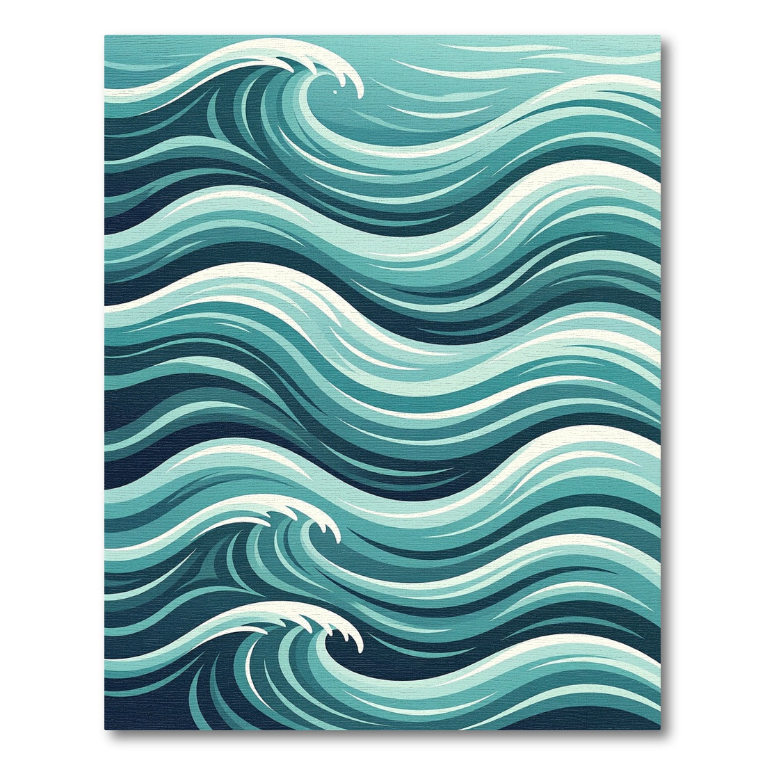 Abstract Teal Ocean Ripple Wave Rug