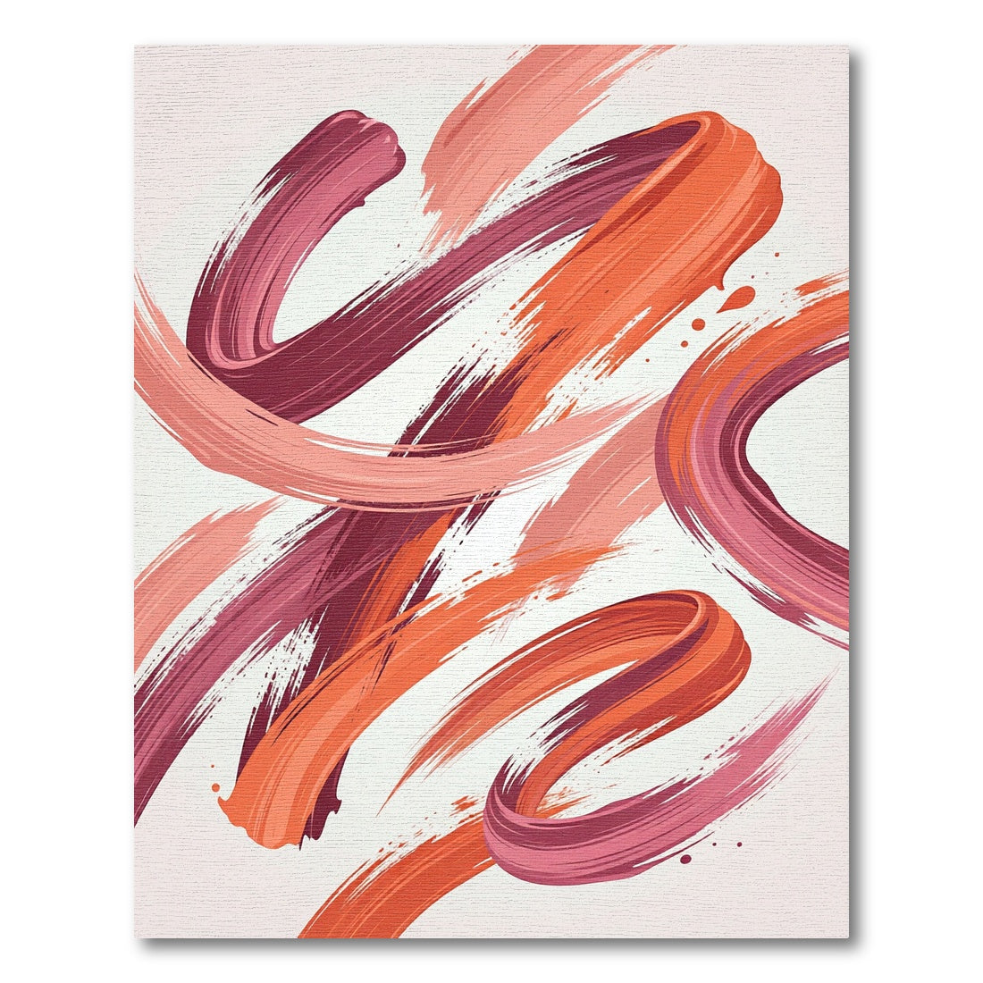 Abstract Coral And Burgundy Swirl Rug
