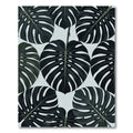 Dark Green Monstera Leaf Arrangement Rug