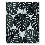 Dark Green Monstera Leaf Arrangement Rug