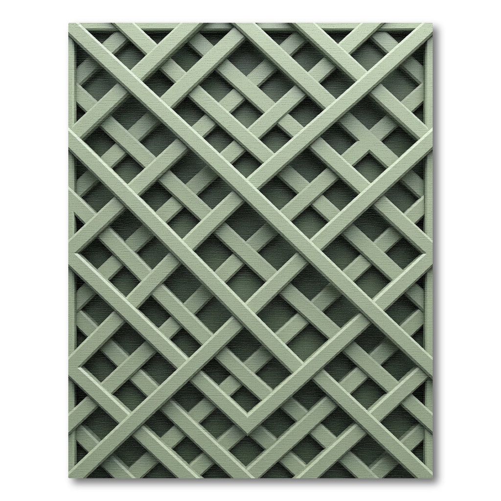 Sage Green Interlocking Geometric Lattice Rug