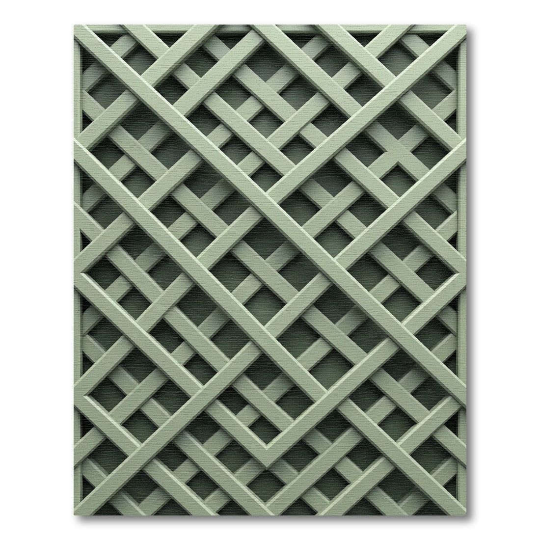 Sage Green Interlocking Geometric Lattice Rug