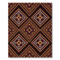 Earthy Burgundy Geometric Diamond Mosaic Rug