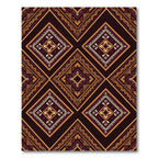 Earthy Burgundy Geometric Diamond Mosaic Rug