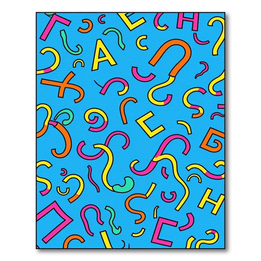 Retro Geometric Confetti Shapes Rug