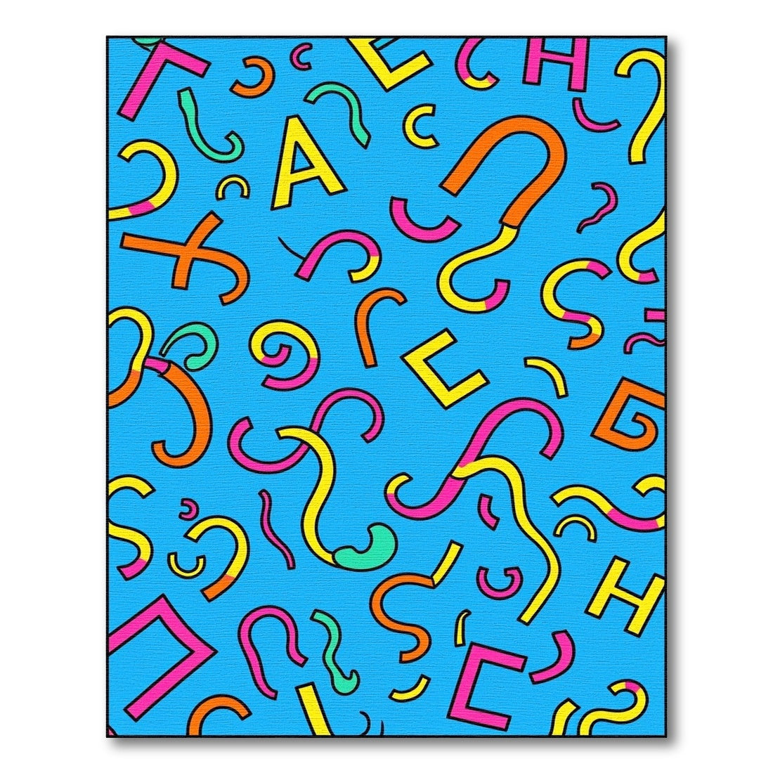 Retro Geometric Confetti Shapes Rug