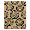 Golden Cheetah Face Floral Symmetry Rug