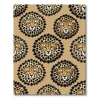 Golden Cheetah Face Floral Symmetry Rug