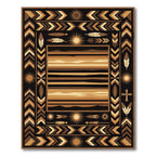 Earthy Tribal Southwest Feather Sun Rug
