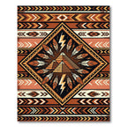 Earthly Geometric Pyramid Lightning Feather Rug