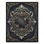 Ornate Baroque Charcoal Gold Filigree Rug